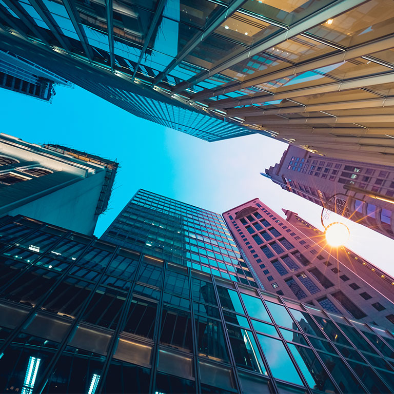 Modern commercial building in night